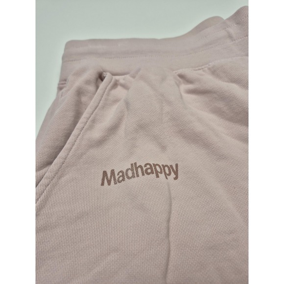Madhappy Shorts Medium Pink Sweat 8" Inseam Elastic Waist Peace Logo Casual - Picture 3 of 14